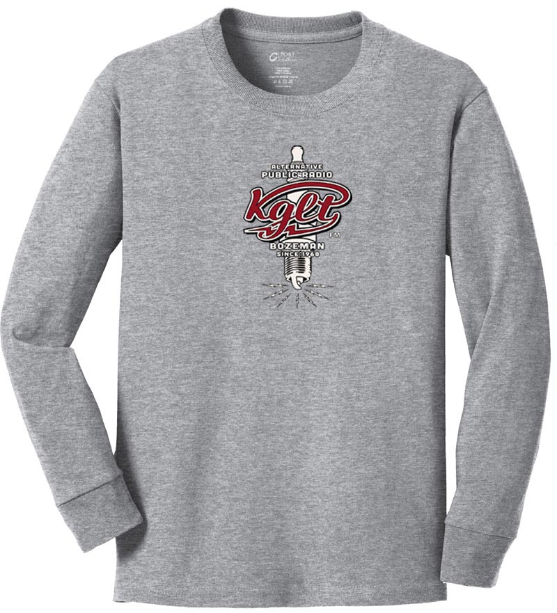 KGLT 2015 long-sleeve t-shirt with spark-plug logo design