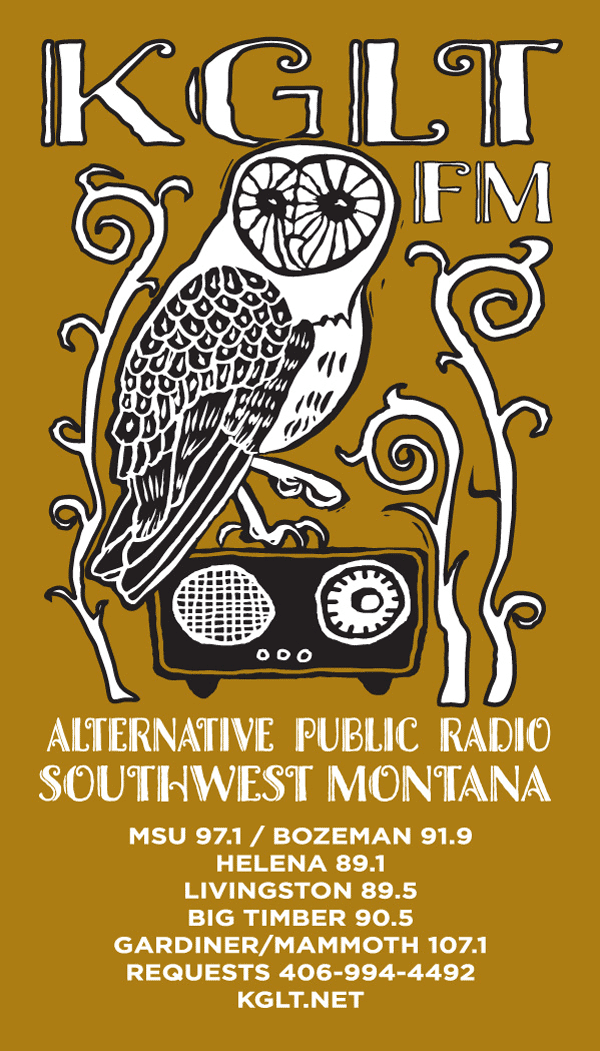 KGLT 2019 magnet: Owl on radio