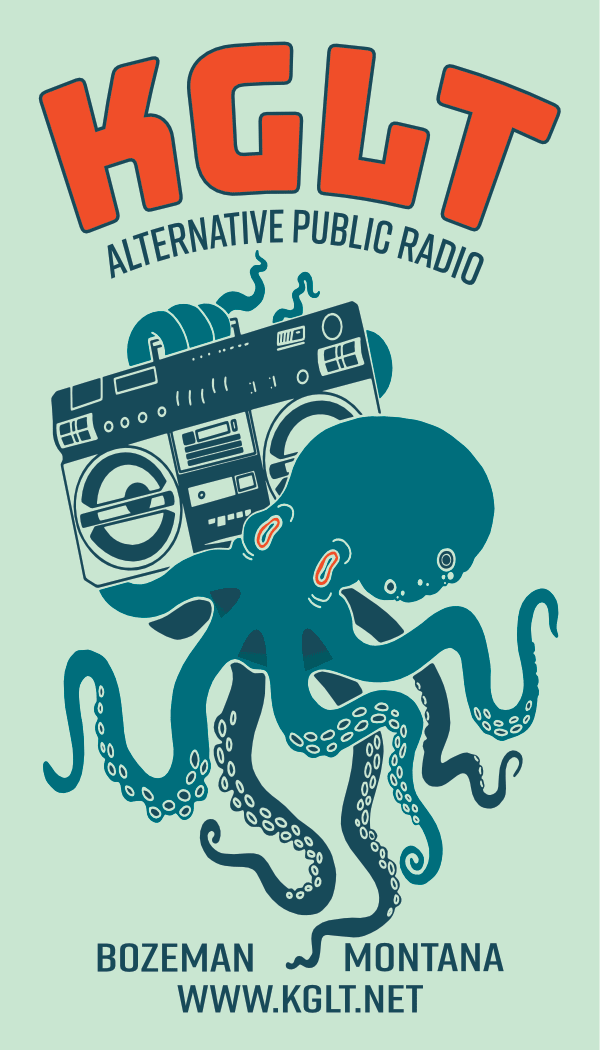KGLT 2020 magnet: Octopus holding boombox