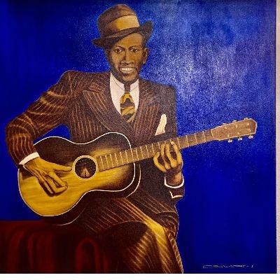 Painting of Blues legend Robert Johnson by Steve Osman