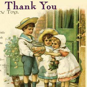 Thank-you card withs kids playing