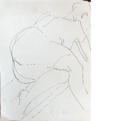 Reclining Nude, drawing by Freeman Butts