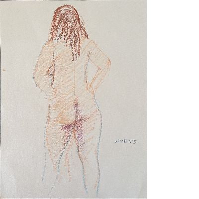 Female Nude facing away, drawing by Freeman Butts