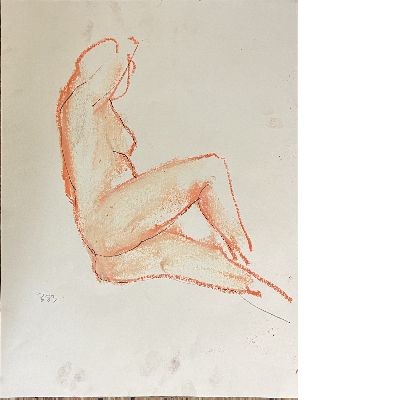 Seated Nude, drawing by Freeman Butts
