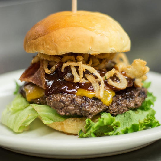 Burger with trimmings