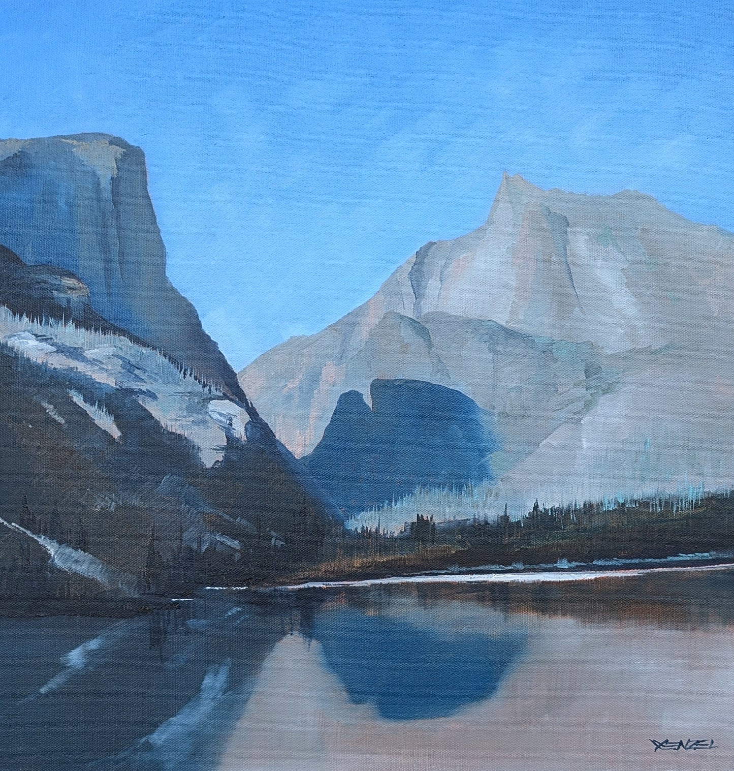 Walkabout Fine Art: Elk Lake on oil/canvas (20" x 20")