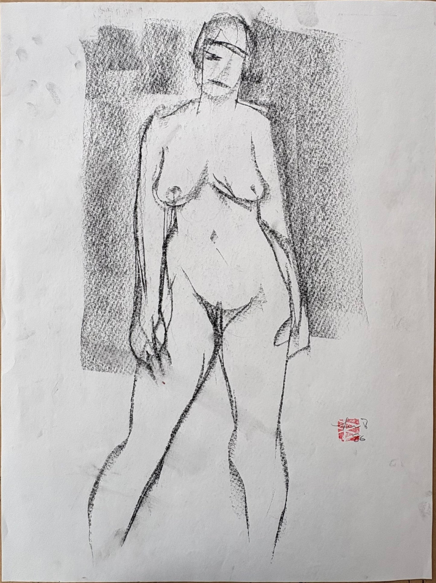 Freeman Butts: Standing Charcoal Nude | ART26-4