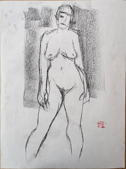 Freeman Butts: Standing Charcoal Nude | ART26-4