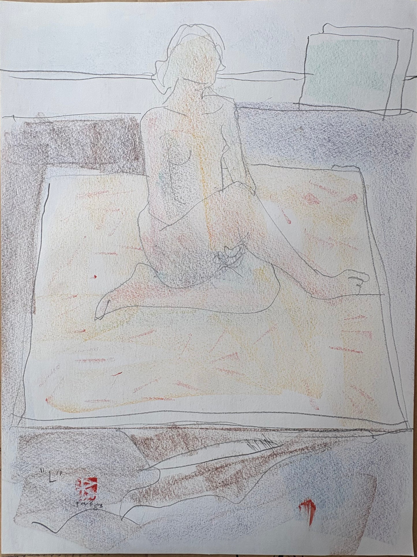 Freeman Butts: Nude Seated on a Blanket | ART26-19