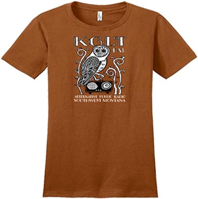 KGLT 2019 short-sleeve t-shirt with owl logo design