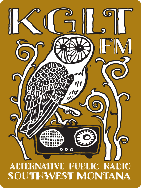 KGLT 2019 sticker: Owl on radio